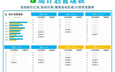 周计划模板_表格，周计划模板表格图片！